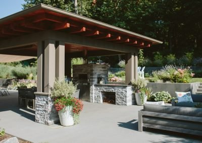 modern outdoor kitchen and patio