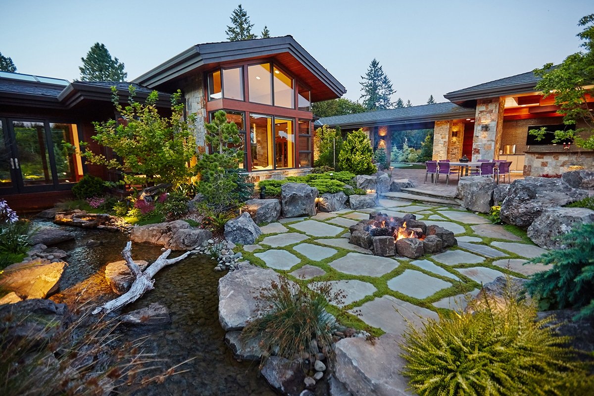 dream home patio fire pit outdoor living designed by Dennis' 7 Dees