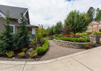 residential landscaping hardscaped entryway