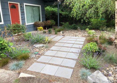 slab paver walkway to front door