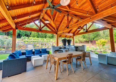 outdoor living, covered patio with kitchen